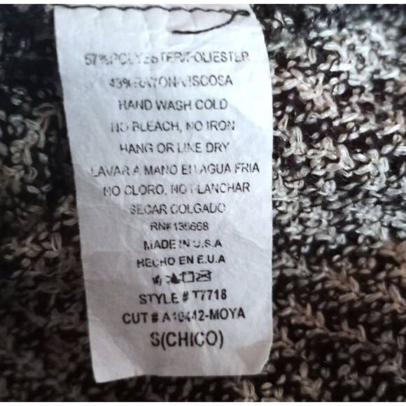 TEENBELL BLACK & BEIGE EMBELLISHED SHOULDER SWEATER SZ.S EUC. - Picture 7 of 7